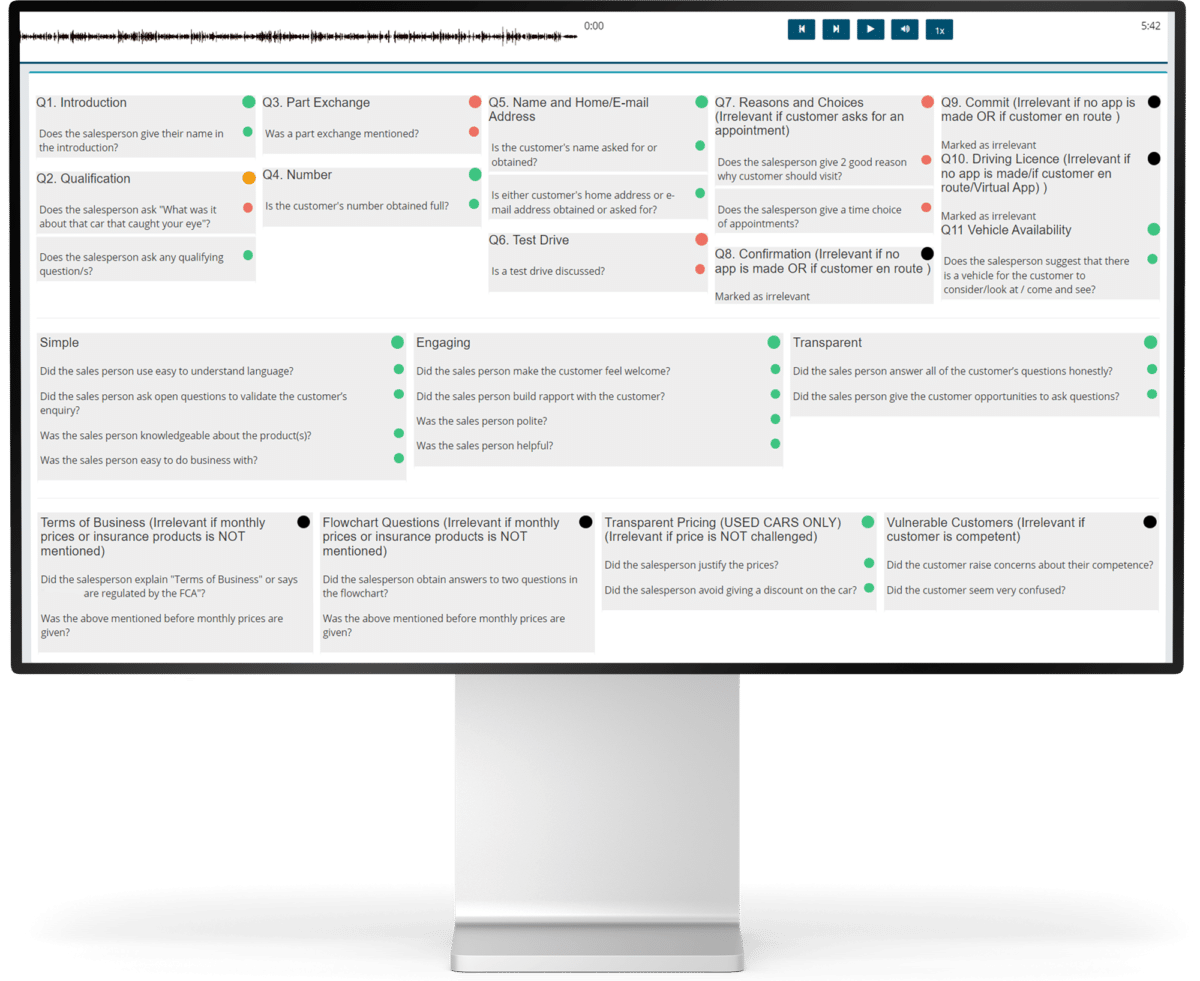 Compliance Scoring Page